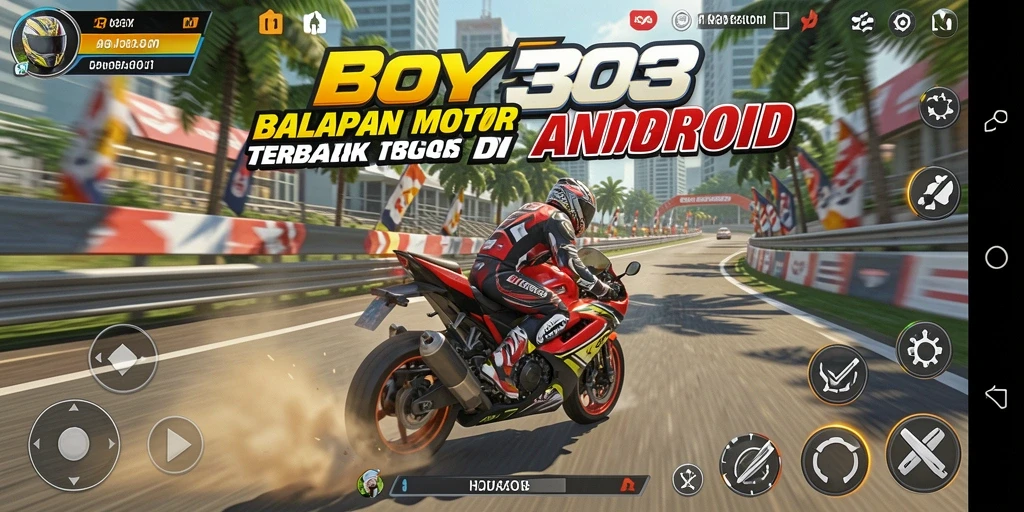 Tampilan gameplay menarik dari BOY303 saat balapan motor.