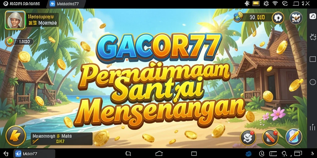 Tampilan gameplay GACOR77 yang ceria dan menyenangkan.