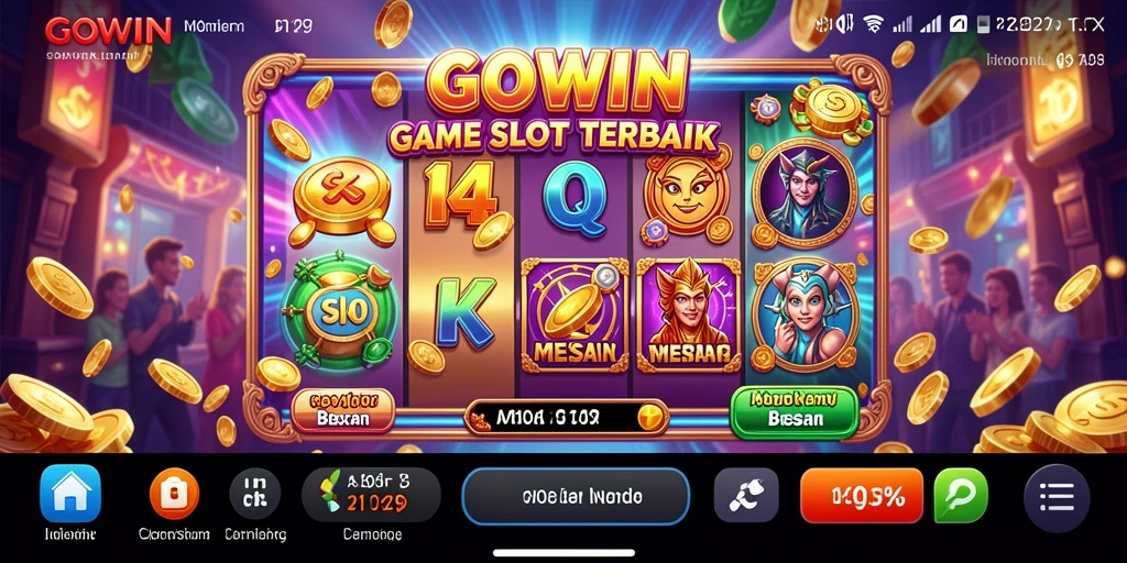 Tampilan gameplay Slot GOWIN yang menegangkan dan penuh warna.