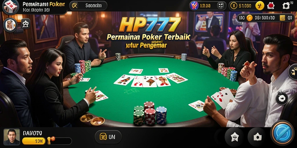 Tampilan permainan Poker yang mendebarkan di HP777.
