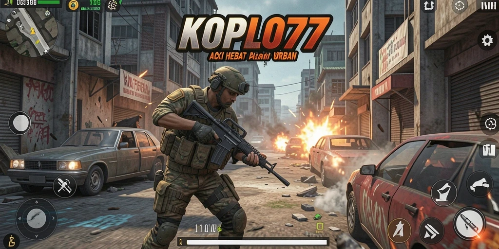 Screenshot KOPLO77 menunjukkan aksi mendebarkan dalam pertempuran urban.