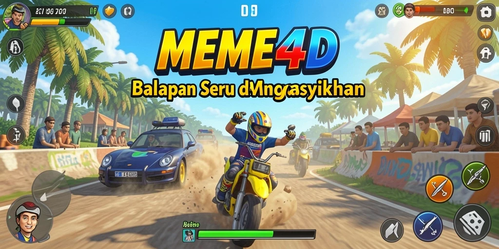 Gameplay balapan yang mendebarkan dan grafis menawan dari MEME4D.
