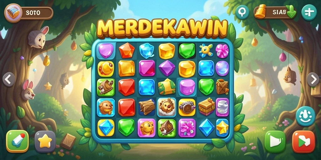 Tampilan gameplay seru permainan Match-3 MERDEKAWIN.