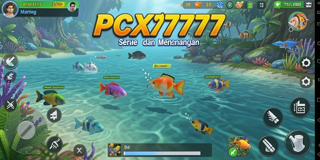 Tampilan gameplay PCX777 dengan suasana memancing yang mendebarkan.