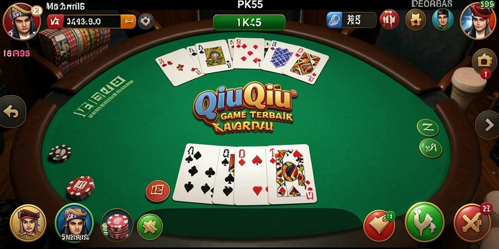 Screenshot utama PK55 yang menampilkan gameplay QiuQiu yang seru.