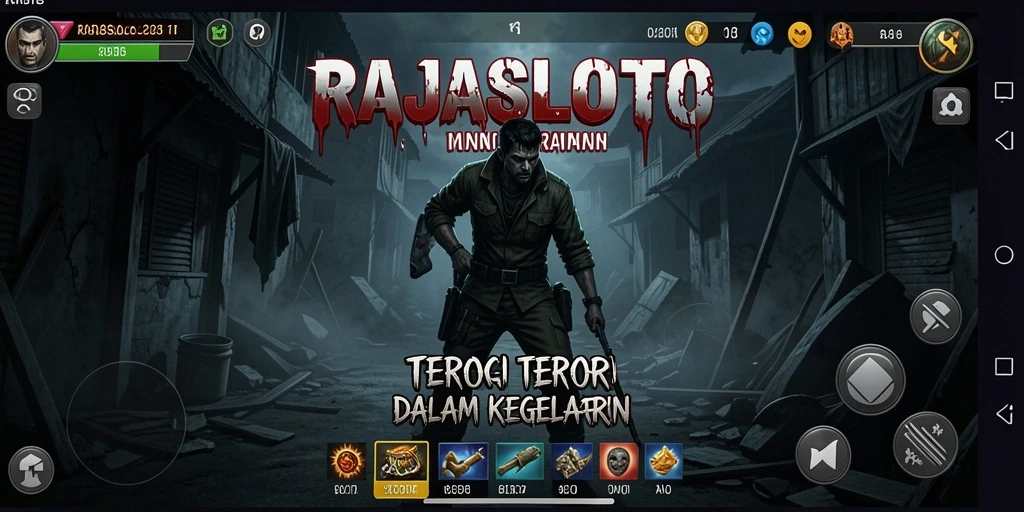 Tangkapan layar menampilkan suasana mencekam dari game RAJASLOTO.