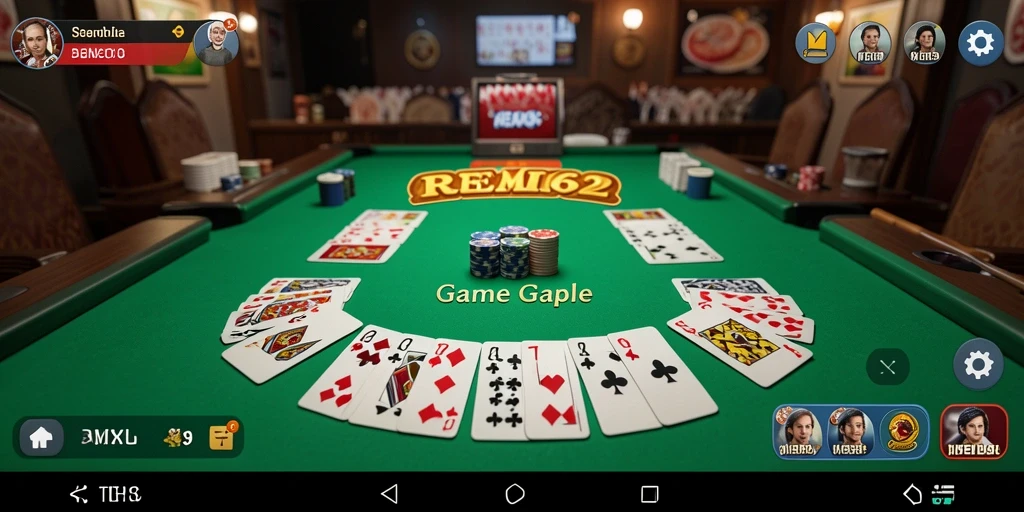 Screenshot REMI62 yang menampilkan keseruan bermain Gaple bersama teman.