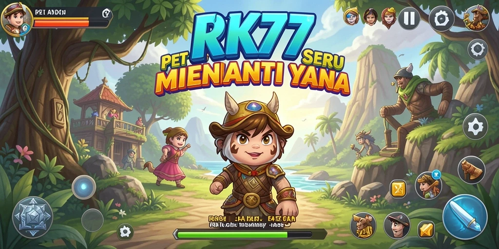 Screenshot RK77 menampilkan aksi mendebarkan dalam petualangan yang penuh warna.
