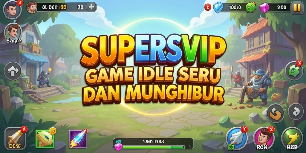 Screenshot menampilkan gameplay menarik dari SUPERSVIP dengan karakter dan sumber daya.