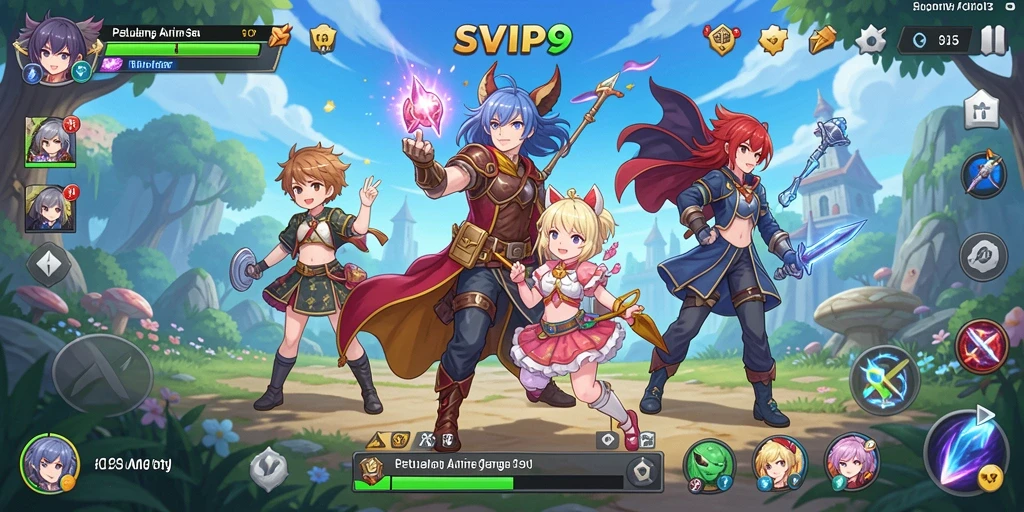 Tampilan gameplay seru dan karakter Anime yang memukau di SVIP9.
