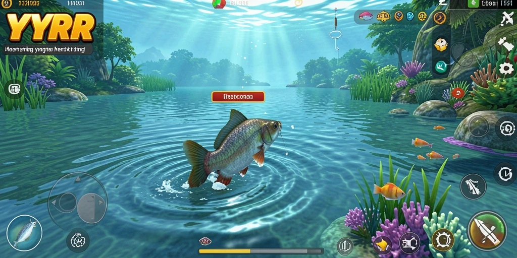 Tampilan gameplay menarik dari YYRR yang menunjukkan pengalaman memancing.